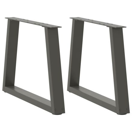 vidaXL 2 db antracitszürke, V-alakú acél dohányzóasztal láb 50 x (42-43,3) cm