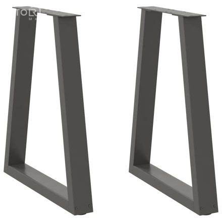 vidaXL 2 db antracitszürke, V-alakú acél étkezőasztalláb 60 x (72-73,3) cm