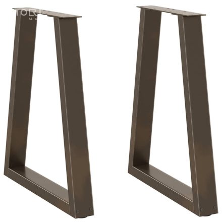 vidaXL 2 db V-alakú étkezőasztal láb natúr acél 60x(72-73,3) cm