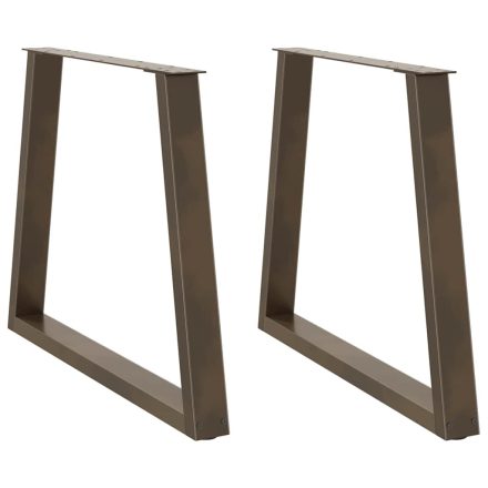 vidaXL 2 db V-alakú natúr acél étkezőasztal láb 70 x (72-73,3) cm acél