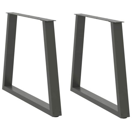 vidaXL 2 db antracitszürke, V-alakú acél étkezőasztal láb 80 x (72-73,3) cm