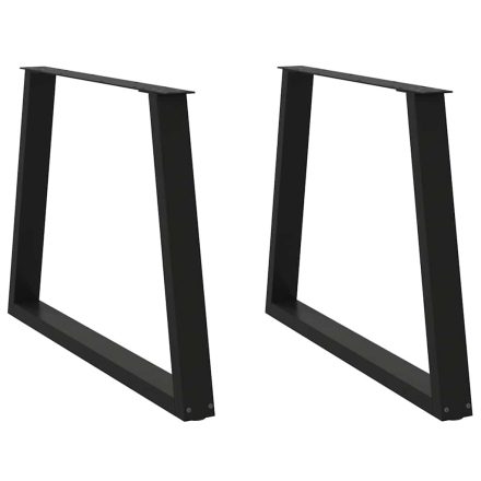 vidaXL 2 db fekete, V-alakú acél étkezőasztal láb 90 x (72-73,3) cm