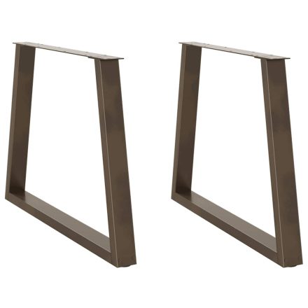vidaXL 2 db V-alakú étkezőasztal láb natúr acél 100 x (72-73,3) cm acél