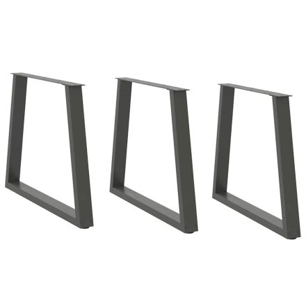 vidaXL 3 db antracitszürke, V-alakú acél étkezőasztalláb 70 x (72-73,3) cm
