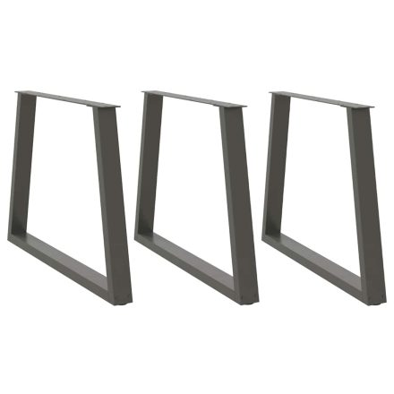 vidaXL 3 db antracitszürke, V-alakú acél étkezőasztalláb 90 x (72-73,3) cm