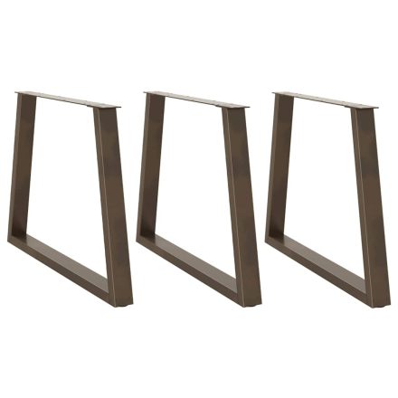 vidaXL 3 db V-alakú natúr acél étkezőasztal láb 90 x (72-73,3) cm acél