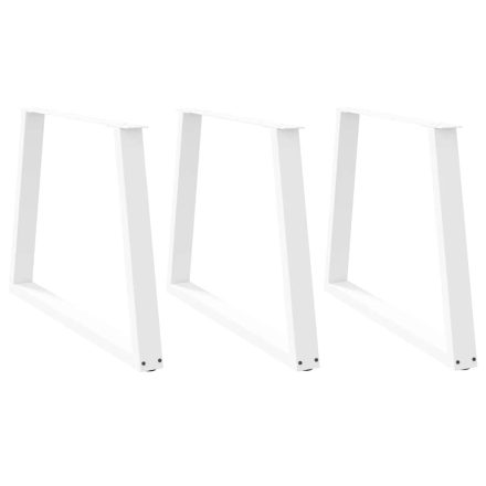 vidaXL 3 db fehér, V-alakú étkezőasztal láb 100 x (72-73,3) cm acél étkezőasztal láb