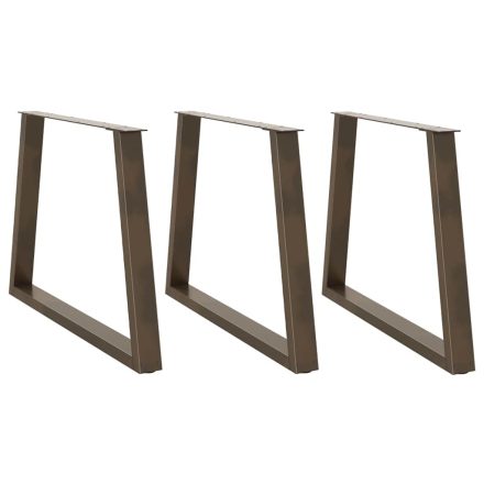 vidaXL 3 db V-alakú natúr acél étkezőasztal láb 100 x (72-73,3) cm acél
