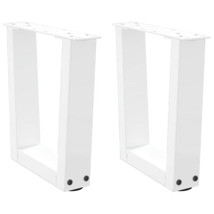 vidaXL 2 db fehér, V-alakú acél dohányzóasztal láb 40 x (30-31,3) cm