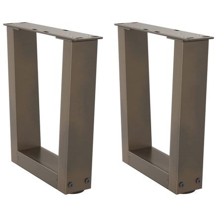 vidaXL 2 db V-alakú natúr acél dohányzóasztal láb 40 x (30-31,3) cm