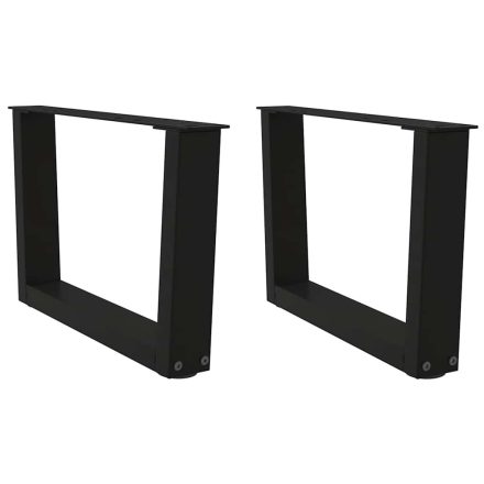 vidaXL 2 db fekete, V-alakú acél dohányzóasztal láb 60 x (30-31,3) cm