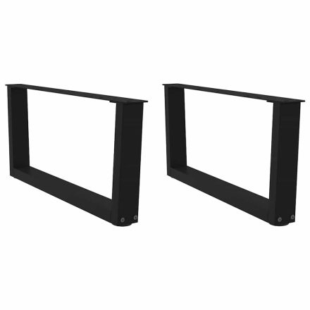 vidaXL 2 db fekete, V-alakú acél dohányzóasztal láb 70 x (30-31,3) cm