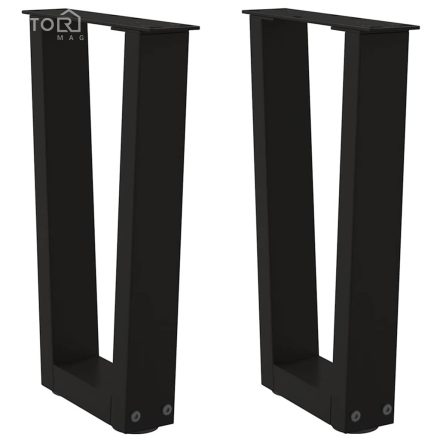 vidaXL 2 db fekete, V-alakú acél dohányzóasztal láb 38 x (42-43,3) cm