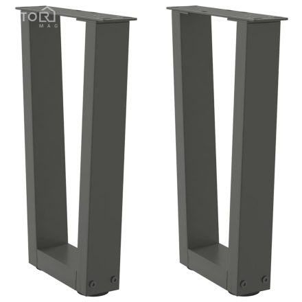 vidaXL 2 db antracitszürke, V-alakú acél dohányzóasztal láb 38x(42-43,3) cm