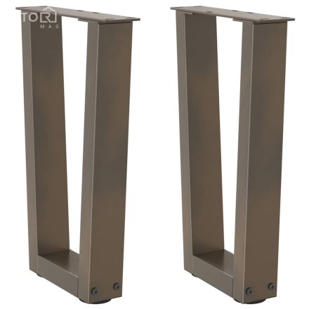 vidaXL 2 db V-alakú natúr acél dohányzóasztal láb 38x(42-43,3) cm