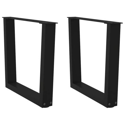 vidaXL 2 db fekete, V-alakú acél dohányzóasztal láb 50 x (42-43,3) cm