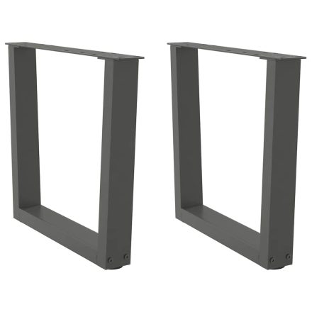 vidaXL 2 db antracitszürke, V-alakú acél dohányzóasztal láb 50 x (42-43,3) cm