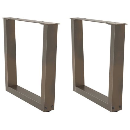 vidaXL 2 db V-alakú natúr acél dohányzóasztal láb 60 x (42-43,3) cm