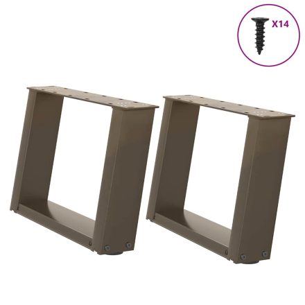 vidaXL 2 db U alakú natúr acél dohányzóasztal láb 40x(30-31) cm