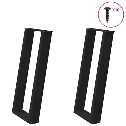 vidaXL 2 db fekete, U alakú acél konzolasztal láb 28 x (72-73) cm