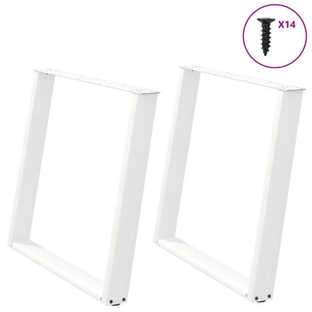 vidaXL 2 db U alakú étkezőasztal láb fehér 100 x (72-73) cm acél étkezőasztal láb