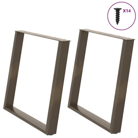 vidaXL 2 db U alakú étkezőasztal láb natúr acélból 100 x (72-73) cm acél