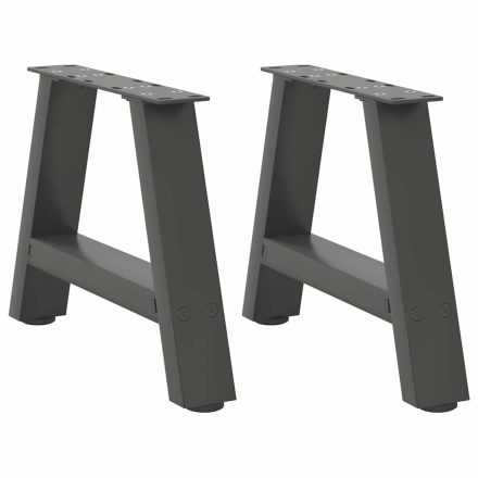 vidaXL 2 db antracitszürke A-alakú acél dohányzóasztal láb 30x(30-31) cm