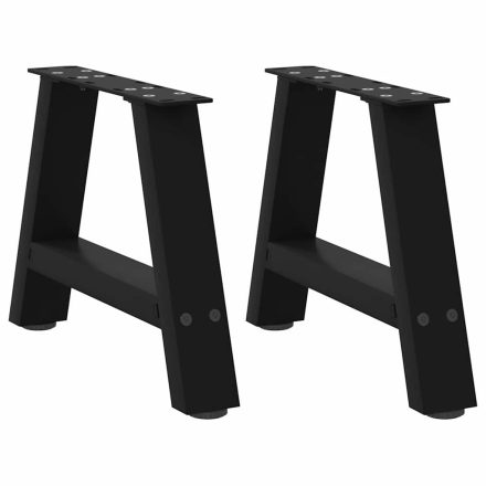 vidaXL 2 db A-alakú dohányzóasztal láb fekete 40 x (30-31) cm acél dohányzóasztal láb