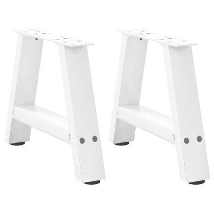 vidaXL 2 db A-alakú fehér dohányzóasztal láb 40 x (30-31) cm acél