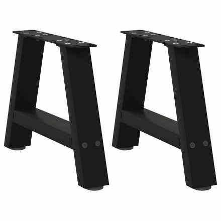 vidaXL 2 db fekete, A-alakú acél dohányzóasztal láb 50 x (30-31) cm