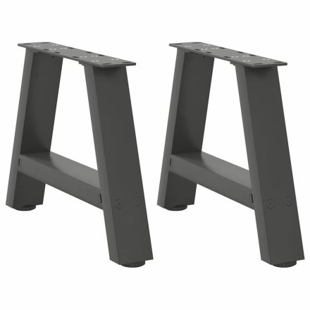 vidaXL 2 db antracitszürke A-alakú acél dohányzóasztal láb 50x(30-31) cm