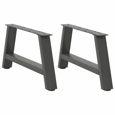 vidaXL 2 db antracitszürke A-alakú acél dohányzóasztal láb 70x(30-31) cm
