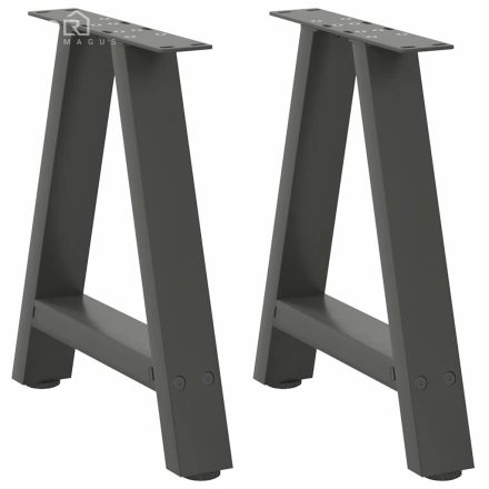 vidaXL 2 db antracitszürke A-alakú acél dohányzóasztal láb 38x(42-43) cm