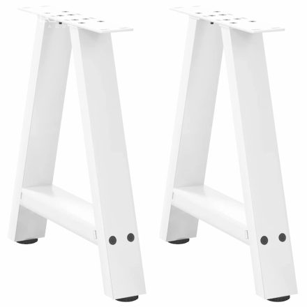vidaXL 2 db A-alakú fehér dohányzóasztal láb 50 x (42-43) cm acél
