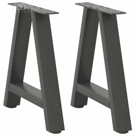 vidaXL 2 db antracitszürke A-alakú acél dohányzóasztal láb 50x(42-43) cm