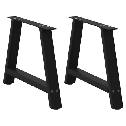vidaXL 2 db A-alakú dohányzóasztal láb fekete 60 x (42-43) cm acél dohányzóasztal láb