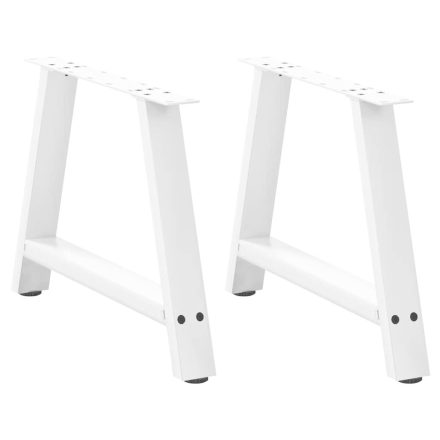 vidaXL 2 db A-alakú dohányzóasztal láb fehér 60 x (42-43) cm acél dohányzóasztal láb