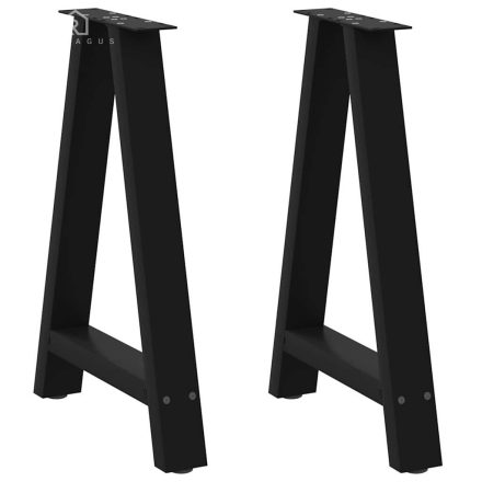 vidaXL 2 db fekete A-alakú acél étkezőasztal láb 50 x (72-73) cm