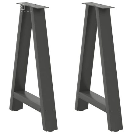 vidaXL 2 db antracitszürke A-alakú acél étkezőasztal láb 50x(72-73) cm