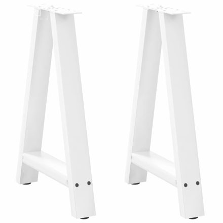 vidaXL 2 db A-alakú étkezőasztal láb fehér 60 x (72-73) cm acél étkezőasztal