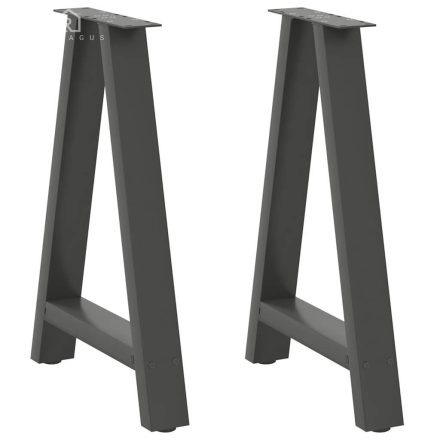 vidaXL 2 db antracitszürke A-alakú étkezőasztal láb 60x(72-73) cm acél étkezőasztal láb