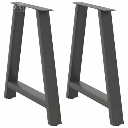 vidaXL 2 db antracitszürke A-alakú étkezőasztal láb 70x(72-73) cm acél étkezőasztal láb