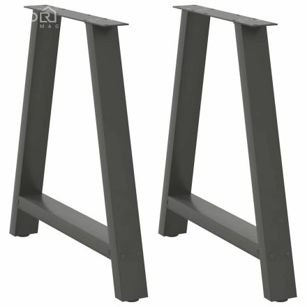 vidaXL 2 db antracitszürke A-alakú acél étkezőasztal láb 80x(72-73) cm