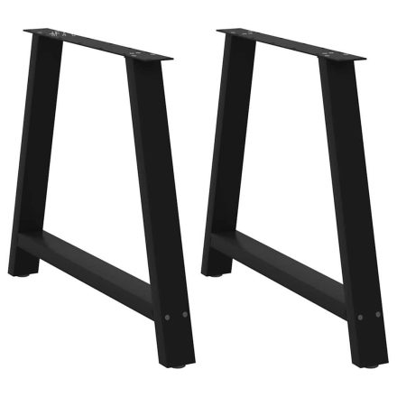 vidaXL 2 db A-alakú étkezőasztal láb fekete 100 x (72-73) cm acél étkezőasztal láb