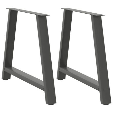 vidaXL 2 db antracitszürke A-alakú étkezőasztal láb 100 x (72-73) cm acél étkezőasztal láb