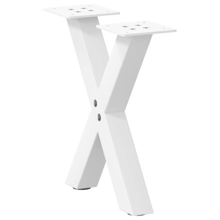 vidaXL 2 db fehér, X alakú acél dohányzóasztal láb 37 x (30-31) cm
