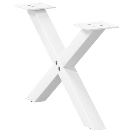 vidaXL 2 db fehér, X alakú acél dohányzóasztal láb 50 x (30-31) cm