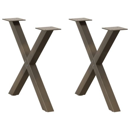 vidaXL 2 db X alakú natúr acél dohányzóasztal láb 60 x (42-43) cm