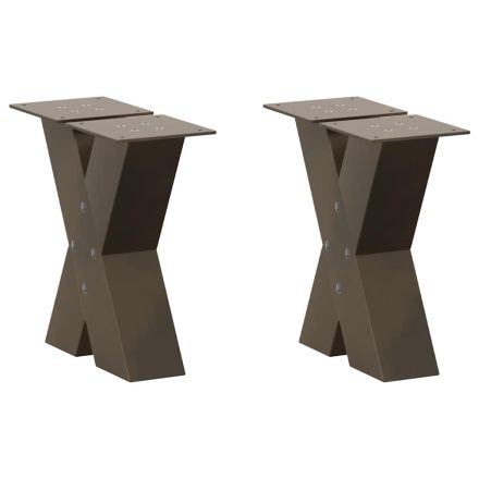 vidaXL 2 db X alakú natúr acél dohányzóasztal láb 40x(30-31) cm