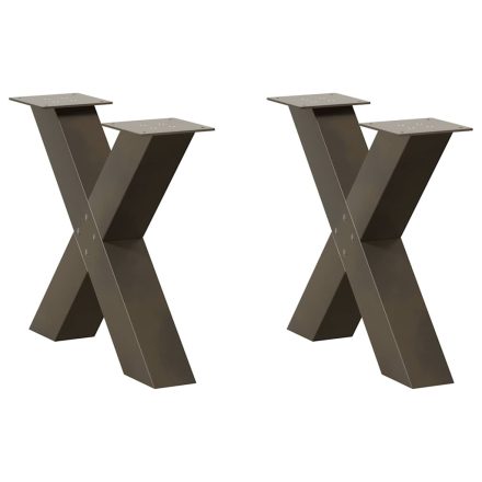 vidaXL 2 db X alakú natúr acél dohányzóasztal láb 60 x (42-43) cm